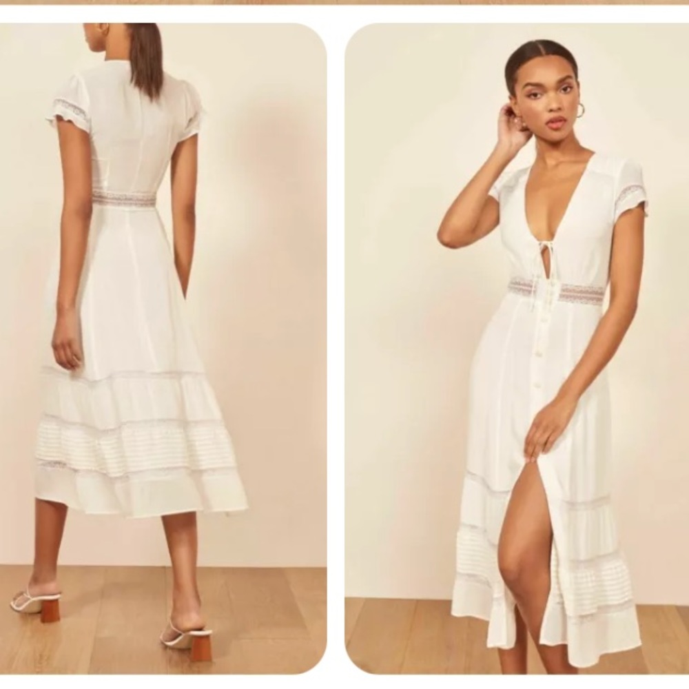 Reformation garland ivory lace incert dress XS US4